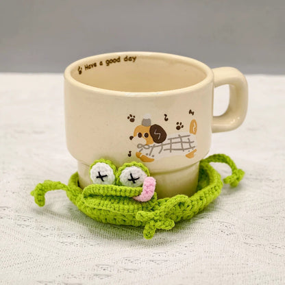 Handmade Crochet Frog Coaster