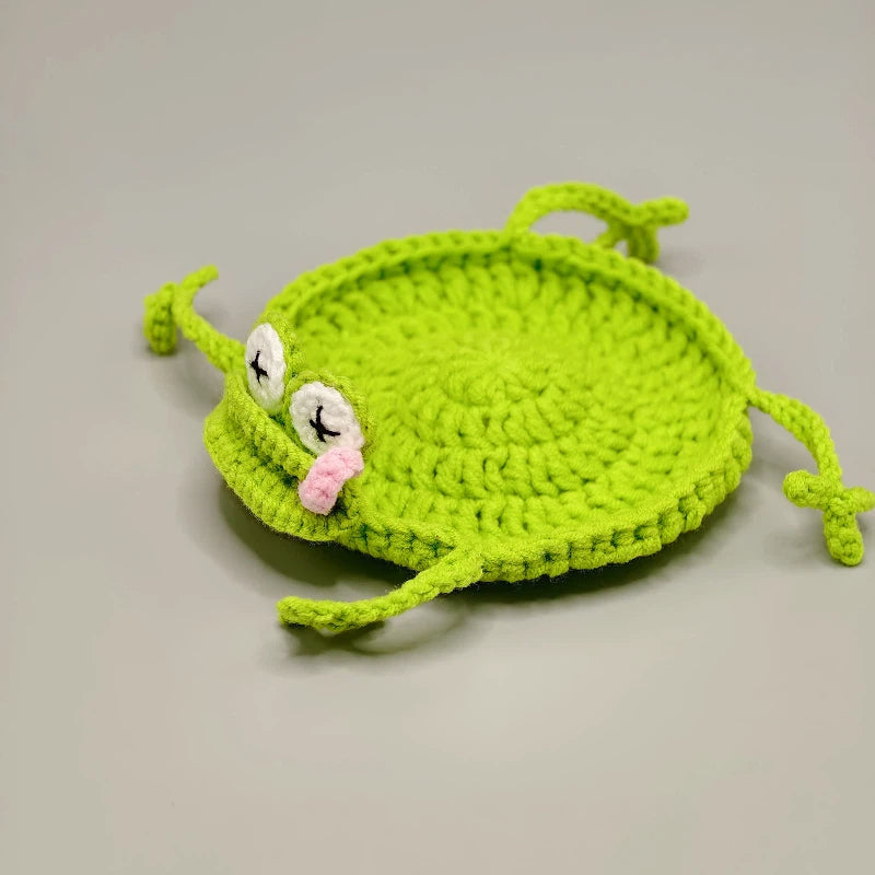Handmade Crochet Frog Coaster