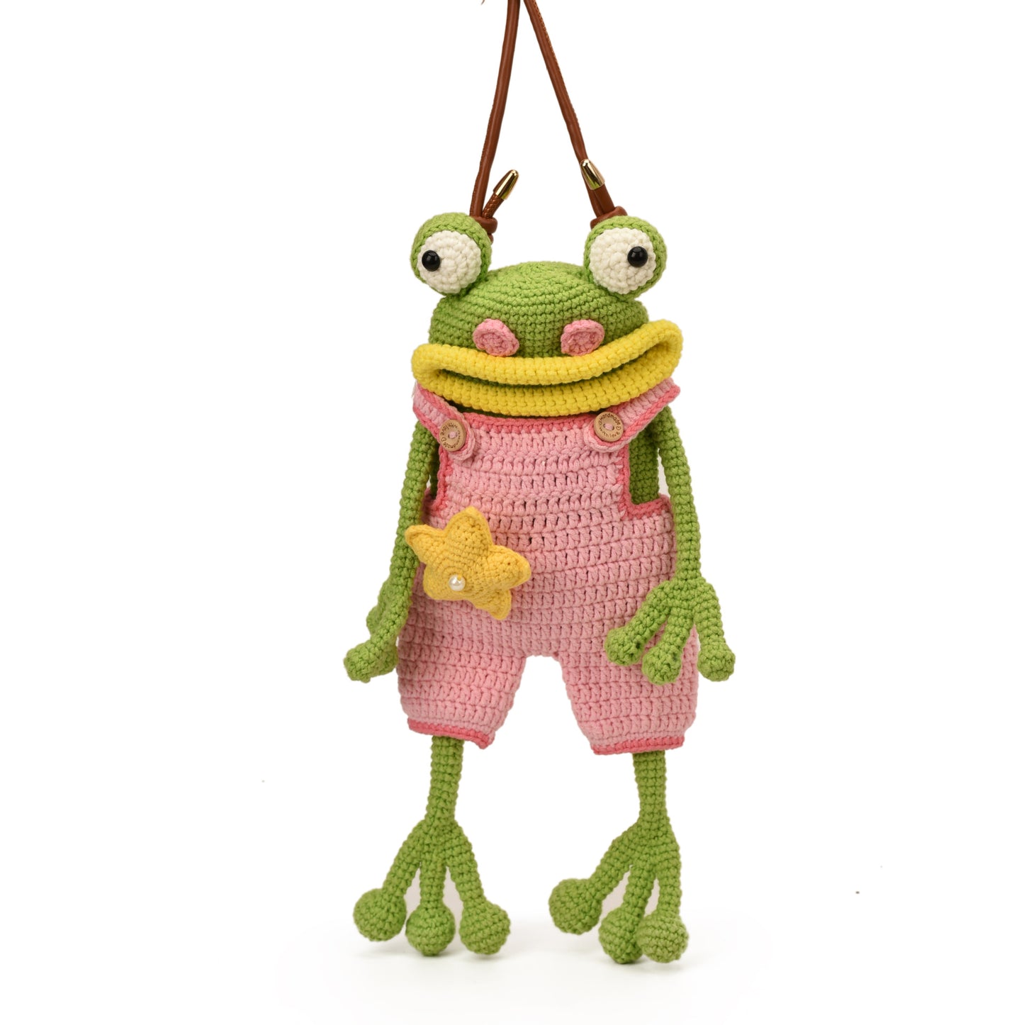 Crochet Big-Mouth Frog Crossbody Bag