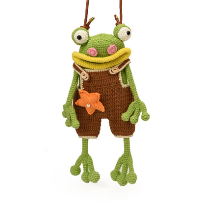 Crochet Big-Mouth Frog Crossbody Bag