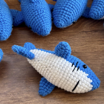 Yarn Crochet Knitting Positive Energy Animal Positive Shark Emoji Handmade Knitted Shark