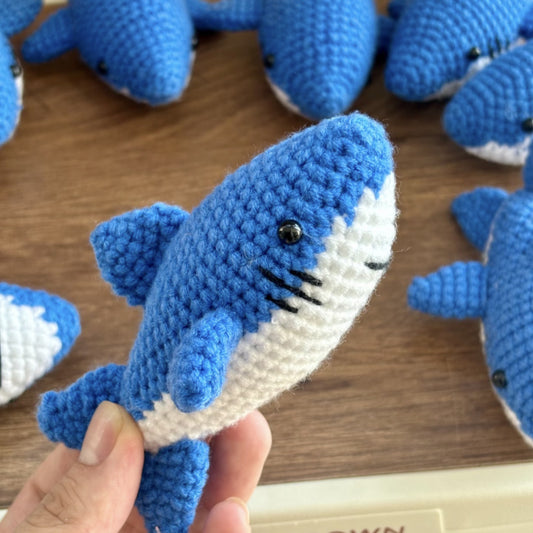 Yarn Crochet Knitting Positive Energy Animal Positive Shark Emoji Handmade Knitted Shark