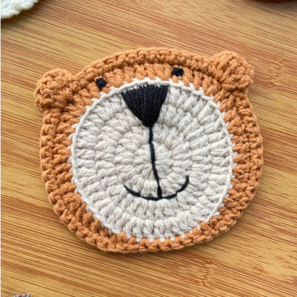 Handmade Crochet Animal Coasters | Cute Knit Cup Coasters