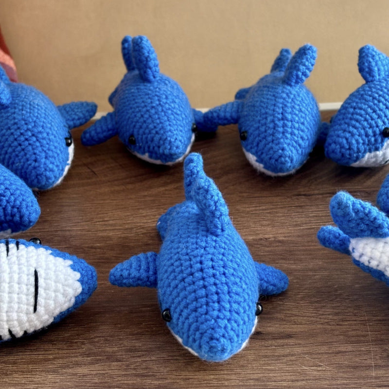 Yarn Crochet Knitting Positive Energy Animal Positive Shark Emoji Handmade Knitted Shark