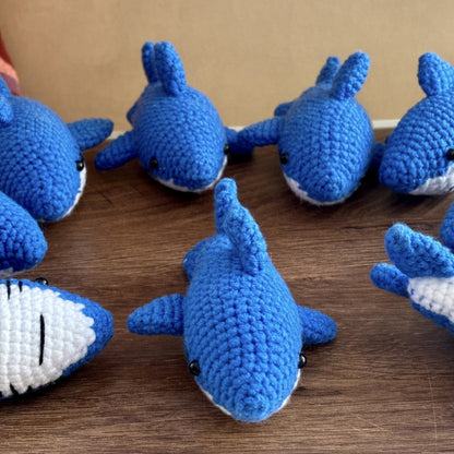 Yarn Crochet Knitting Positive Energy Animal Positive Shark Emoji Handmade Knitted Shark