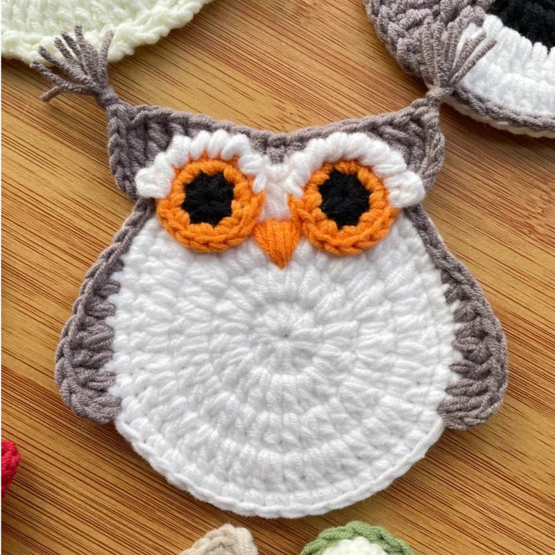 Handmade Crochet Animal Coasters | Cute Knit Cup Coasters