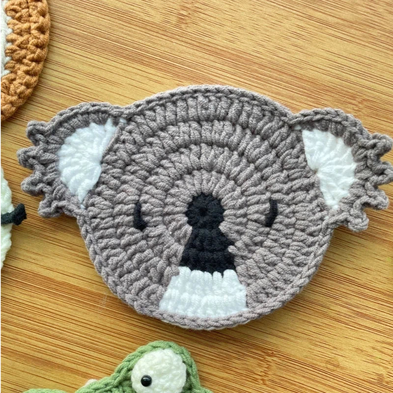 Handmade Crochet Animal Coasters | Cute Knit Cup Coasters