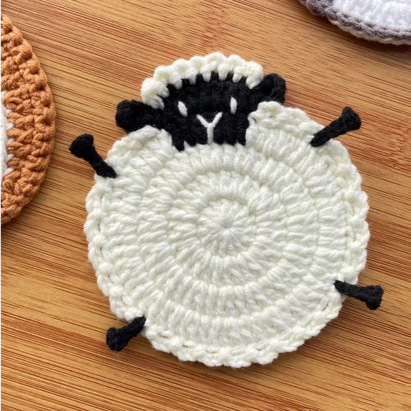 Handmade Crochet Animal Coasters | Cute Knit Cup Coasters