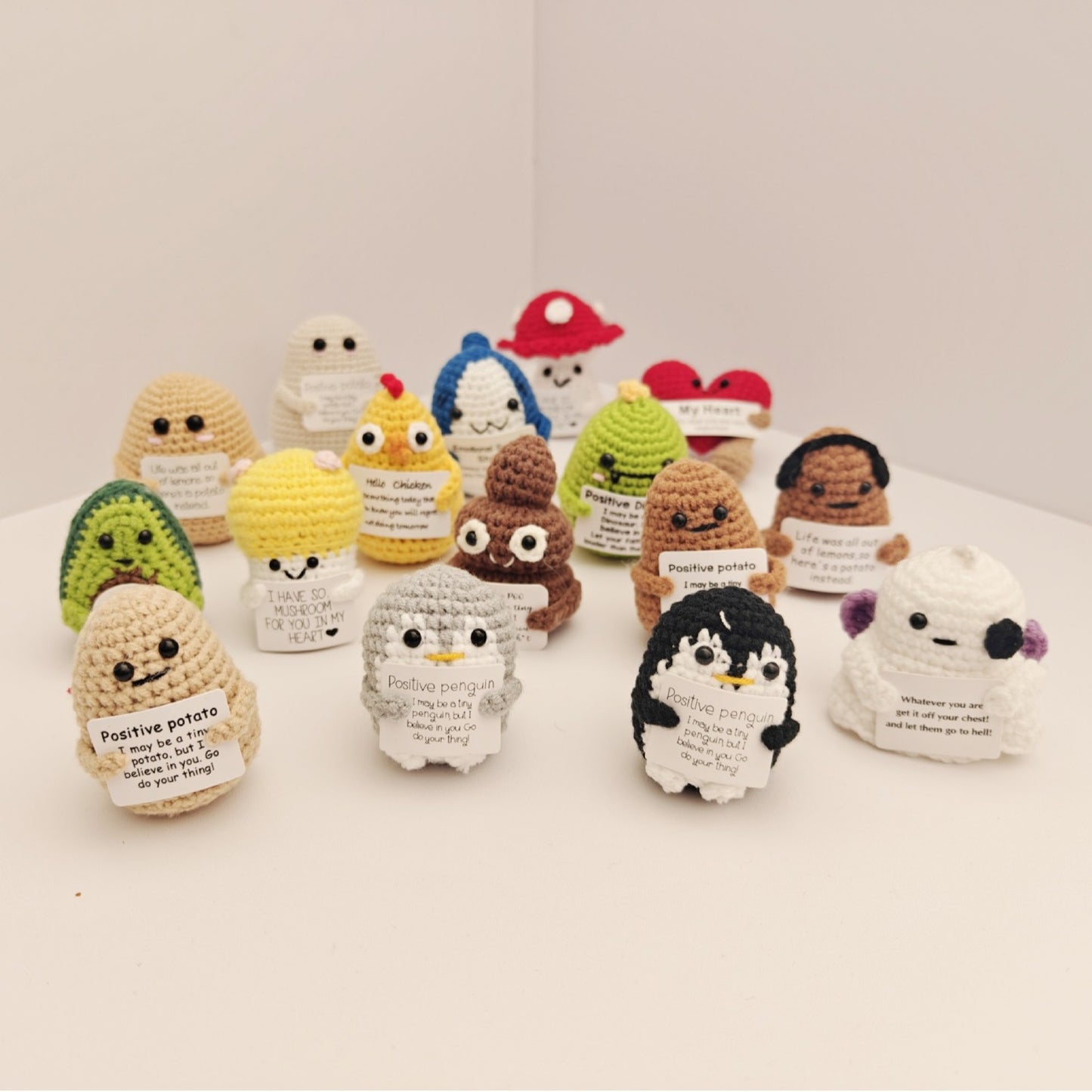 Handmade Crocheted Potted Plant Positive Energy Yarn Ornament