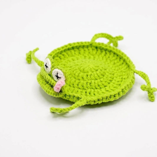Handmade Crochet Frog Coaster