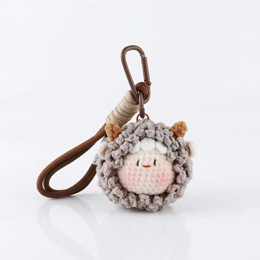 Handmade Crochet Lamb Bag Charm