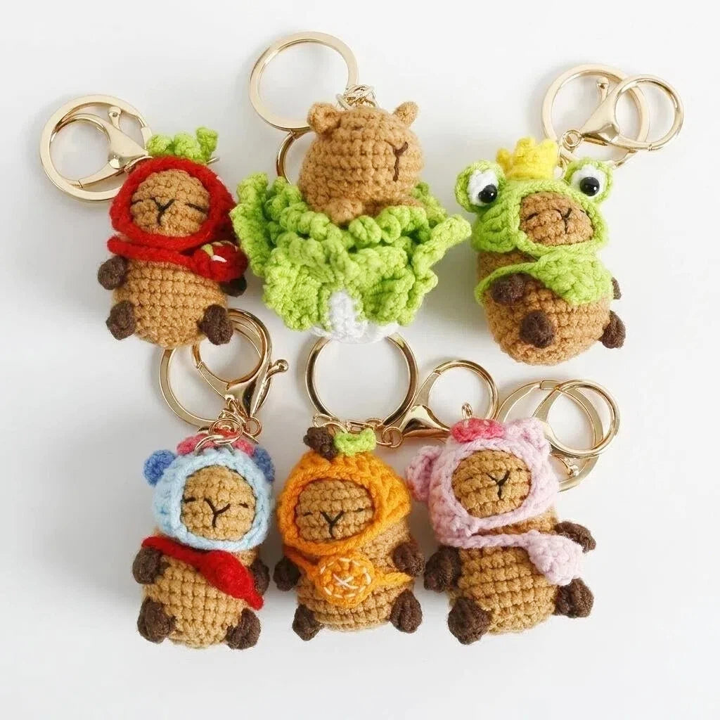 Handmade Crochet Capybara Keychain / Bag Charm