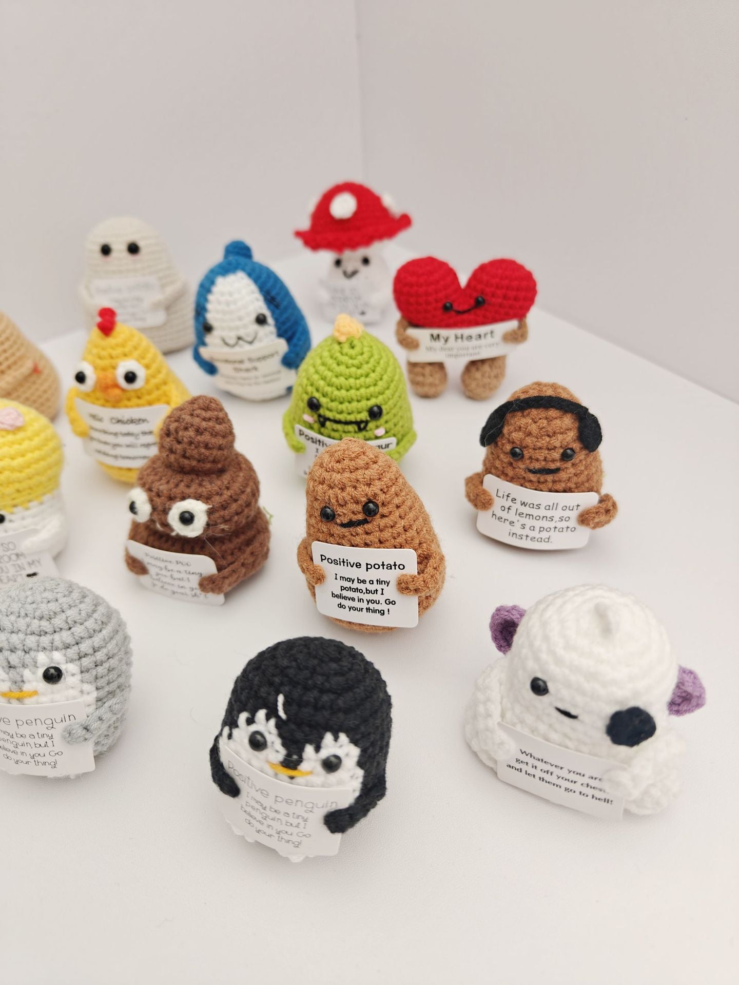 Handmade Crocheted Potted Plant Positive Energy Yarn Ornament