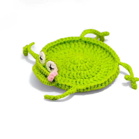Handmade Crochet Frog Coaster
